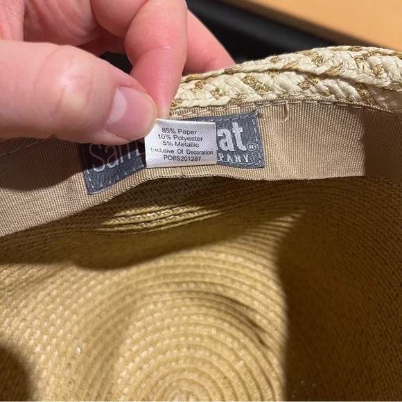 San Diego hats company wicker bead straw hat OS Women’s Fedora - Picture 9 of 9